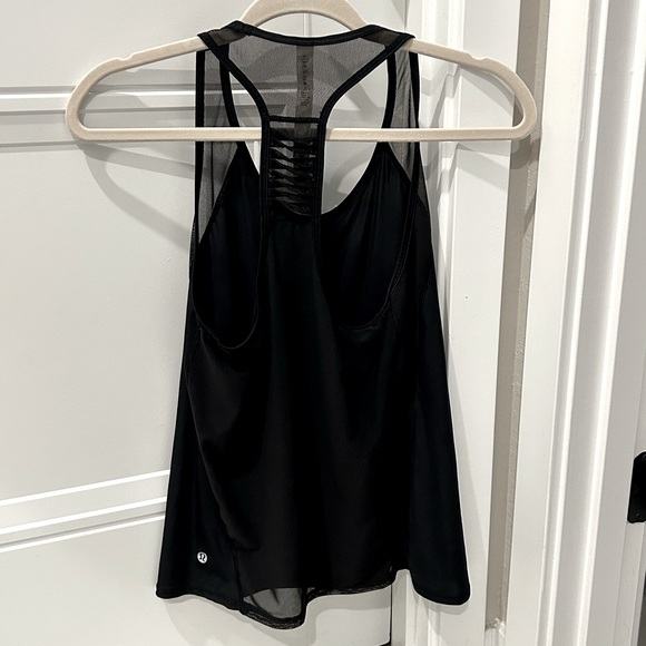 Lululemon Black Sheer Mesh Back Racerback Tank - Picture 3 of 5